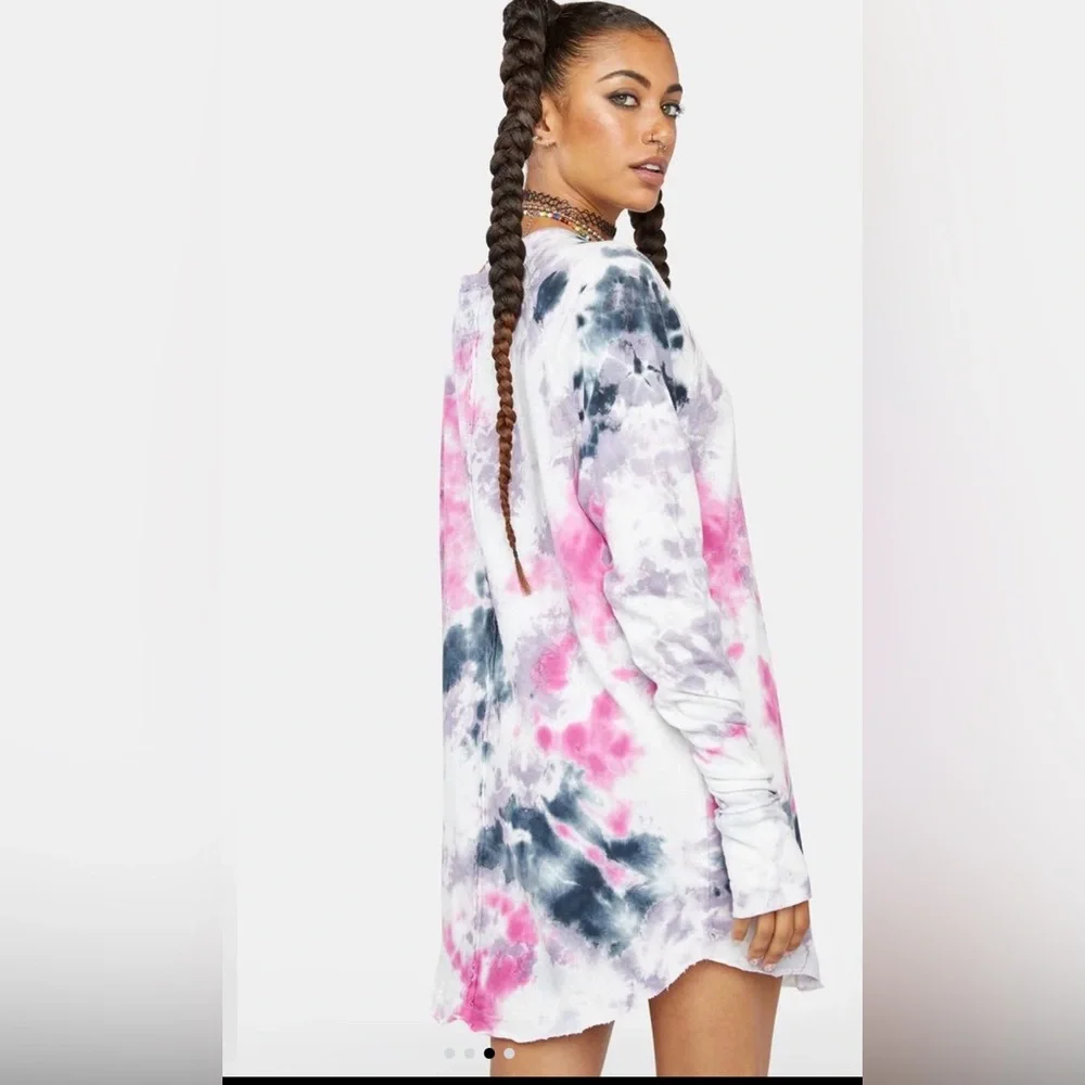 Free People Washed Arden Tie Dye Tee Size Small